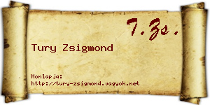 Tury Zsigmond névjegykártya